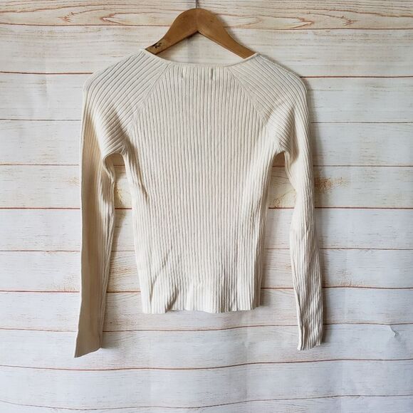 L*Space Ribbed Knit Cropped Top Raglan Sleeves Women's Size Medium - Picture 7 of 10